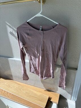 Free People Ribbed Long Sleeve Cotton Top